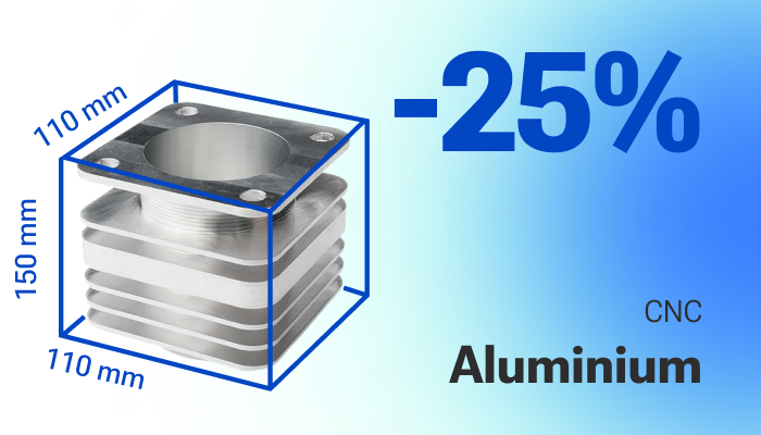 25% Off ALL Aluminium 110x110x115