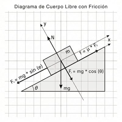 Diagrama de Cuerpo Libre con Fricción