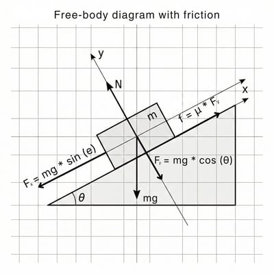 Free-Body Diagram with Friction