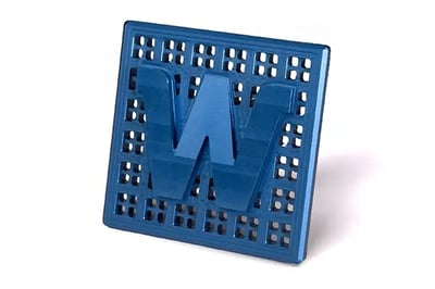 Glanzende Eloxierung blau