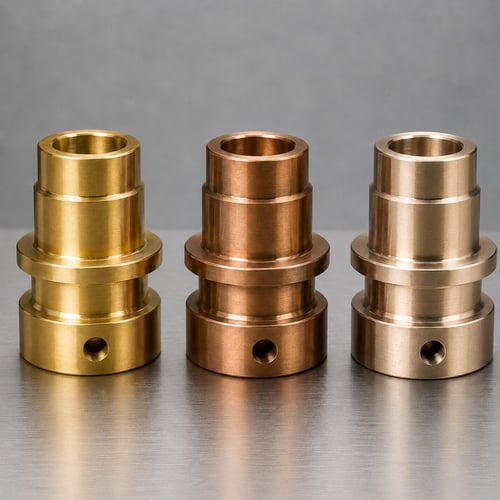 Drei Teile aus Messing, Bronze und Kupfernickel