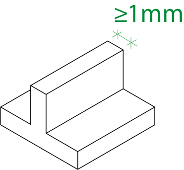 Mindestdicke 1mm