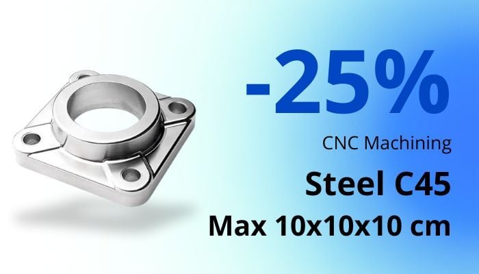 -25% Acciaio C45 max 10x10x10 cm