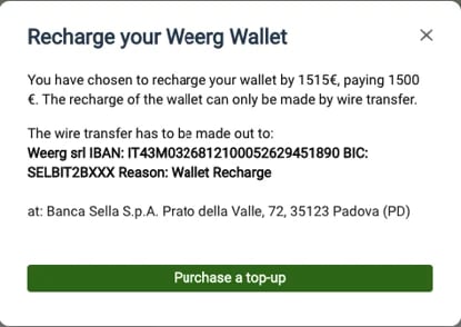 Recharge wallet