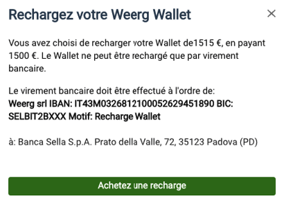 Rechargez Crédit Wallet