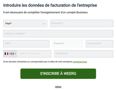 adresse de facturation por business