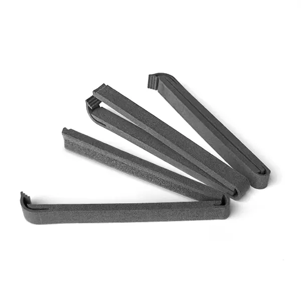 Grey Nylon PA11 clips printed with 3D MJF Print from Weerg