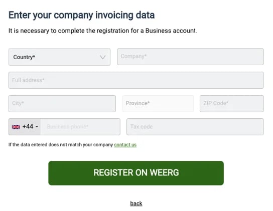 enter company invoice data