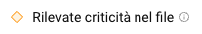 avviso "rilevate criticità nel file"