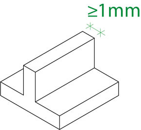 espesores mínimos de 1mm