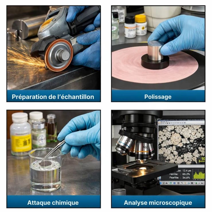 étapes de l'analyse métallographique