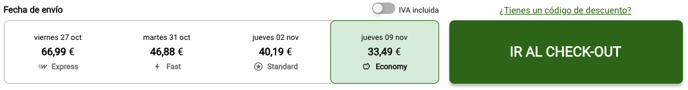 fechas de envío