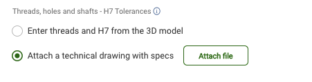 2 option for threads and tolerances