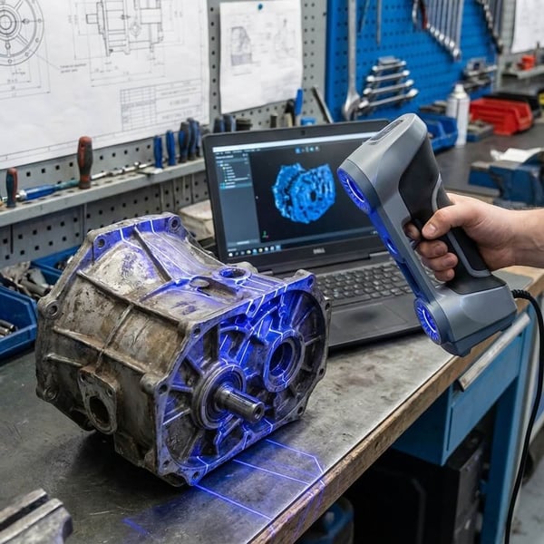 fase di scansione 3d nel reverse engineering