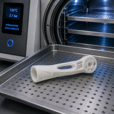sterilised 3D-printed medical component