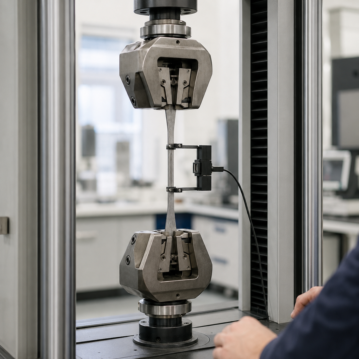 Machine d'essai de traction conforme à la norme ISO 6892-1