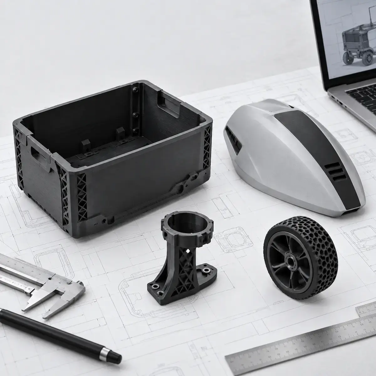 3D-printed components for logistics and autonomous mobility: cargo compartments, fairings, sensor mounts