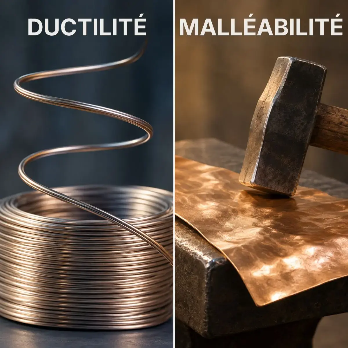 Comparaison entre la ductilité et la malléabilité des métaux